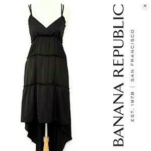 New Banana Republic Tiered Strappy High Low Black Dress - NWT